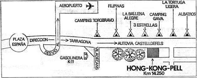 Mapa de la ubicaci de la pelleteria 'Hong Kong Pell' de Gav Mar publicada al diari 'La Vanguardia' l'1 de desembre de 1979